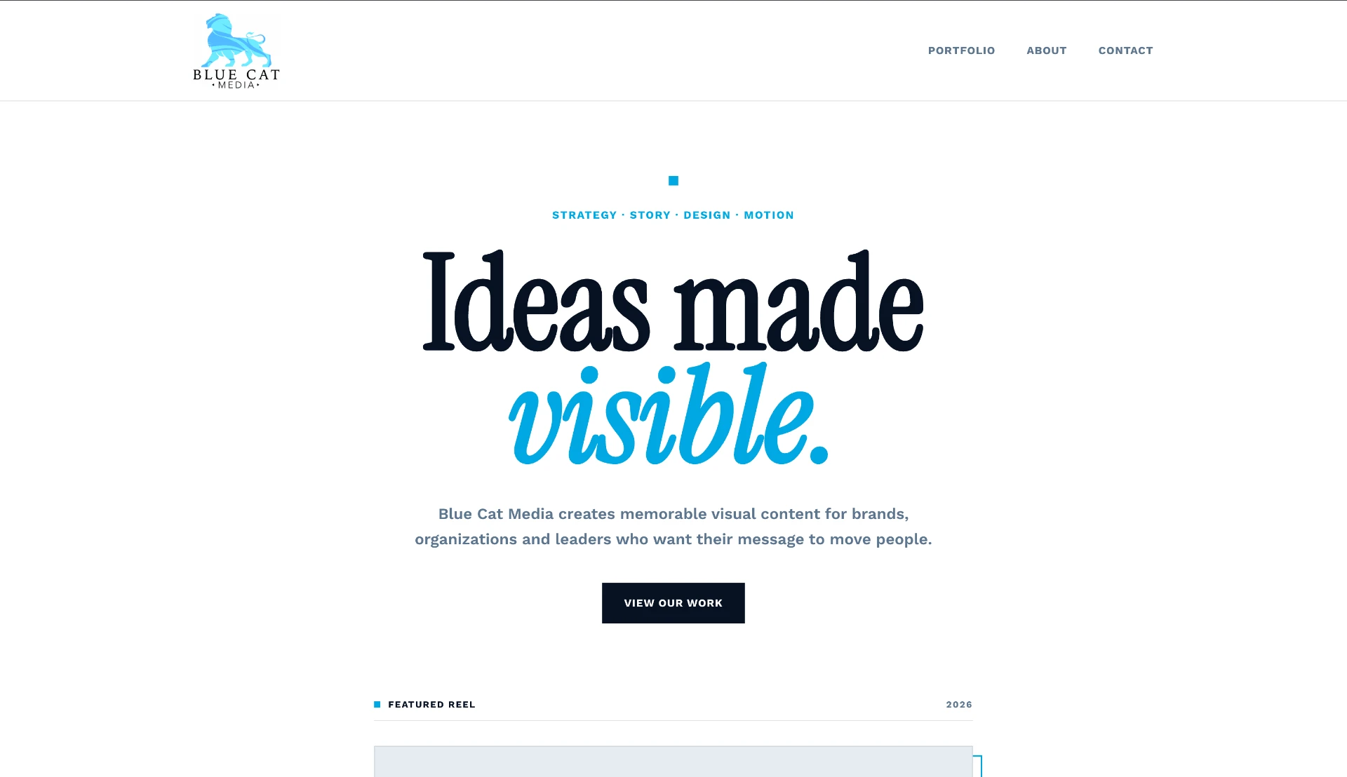 Screenshot of Blue Cat Media website